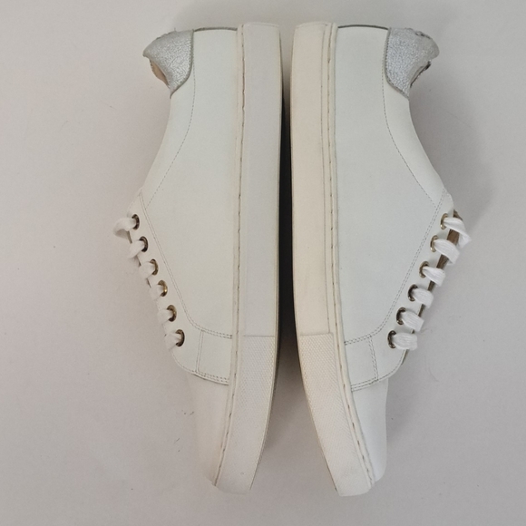 Elegant White and Silver Women's Sneakers - Picture 6 of 15